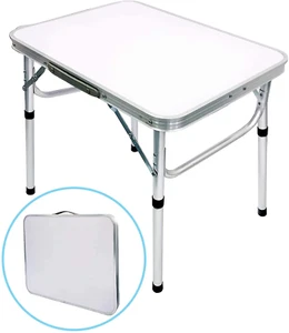 Aluminum Folding Picnic Table, Adjustable Height, Portable, Small White - Picture 1 of 11