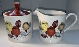Retro Vintage Myott Marrakesh Creamer Jug and Lidded Sugar Bowl Set c.1960s - Picture 1 of 7