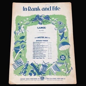 IN RANG & FILE Vintage WWI Military March Noten Lange Patriotic Cover Graphics - Bild 1 von 8