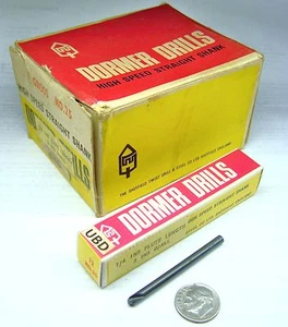 12  DORMER #25 HSS SPOTTING TWIST DRILL 2 1/4" L  FLUTE BLK OXIDE 2" L .150" D - Picture 1 of 1