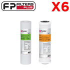 6 x Puretec Replacement Water Filters - 5 Micron Sediment & 0.5 Micron Carbon