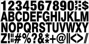 1 SET OF SELFADHESIVE BLACK VINYL LETTERS & NUMBERS, HIGH:1", INDOOR+OUTDOOR USE - Imagen 1 de 1