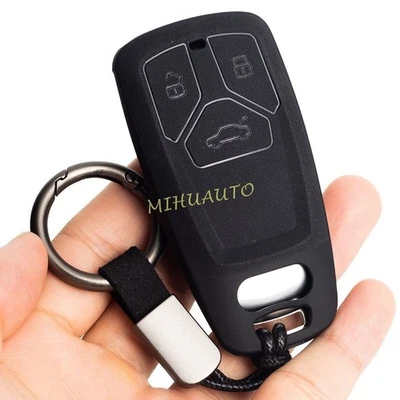 Funda protectora de llavero inteligente negra mate para Audi A4 B9 allroad A5 Q5 Q7 TT Foto 1 de 4
