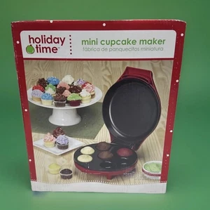 New Boxed Holiday Time Mini Cupcake Maker Nonstick Kids Baking Fun Kitchen - Picture 1 of 12