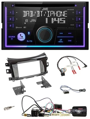 JVC Lenkrad USB 2DIN DAB Bluetooth CD Autoradio für Nissan Navarra 16-22 D231 - Bild 1 von 4