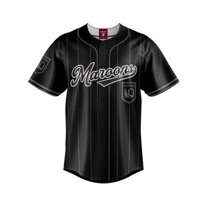 QUEENSLAND MAROONS NRL 'BLACKOUT' BASEBALL SLUGGER SHORT SLEEVE BUTTON UP SHIRT - Picture 1 of 1