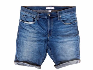 Calvin Klein USA Men's Designer Blue 100% Cotton Denim Shorts - Size W36 - Picture 1 of 11
