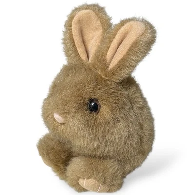 VTG Puffkins Puffy Brown Bunny Rabbit Soft Plush Stuffed Animal Toy 6.5" Swibco - Image 1 of 4
