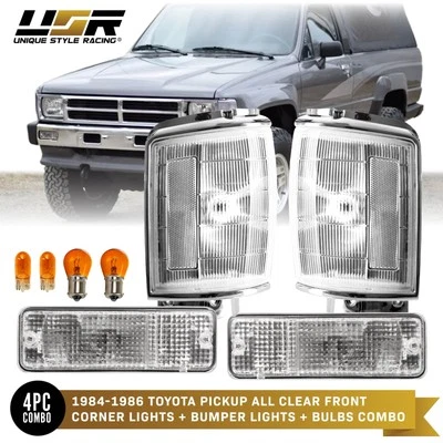 DEPO Clear Corner+Bumper Signal Lights For 1984-1986 Toyota Pickup Truck 2WD/4WD - Image 1 of 2