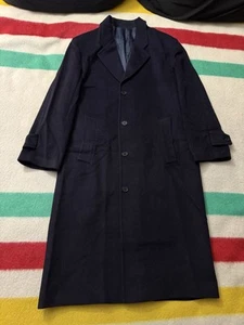 Saks Fifth Avenue Colombo Borgosesia Cashmere Wool Blend Overcoat Large 22.5x48 - Picture 1 of 7