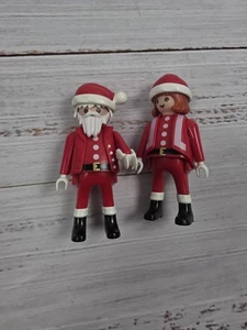 Vintage 2000 Playmobil Santa Claus Christmas Action Figure + Female Elf? Geobra - Picture 1 of 7