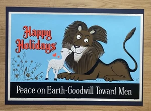 1962 Orig ULTRA-GLO GM Pontiac Poster 38x25” Peace On Earth Good Will Toward Men - Picture 1 of 13