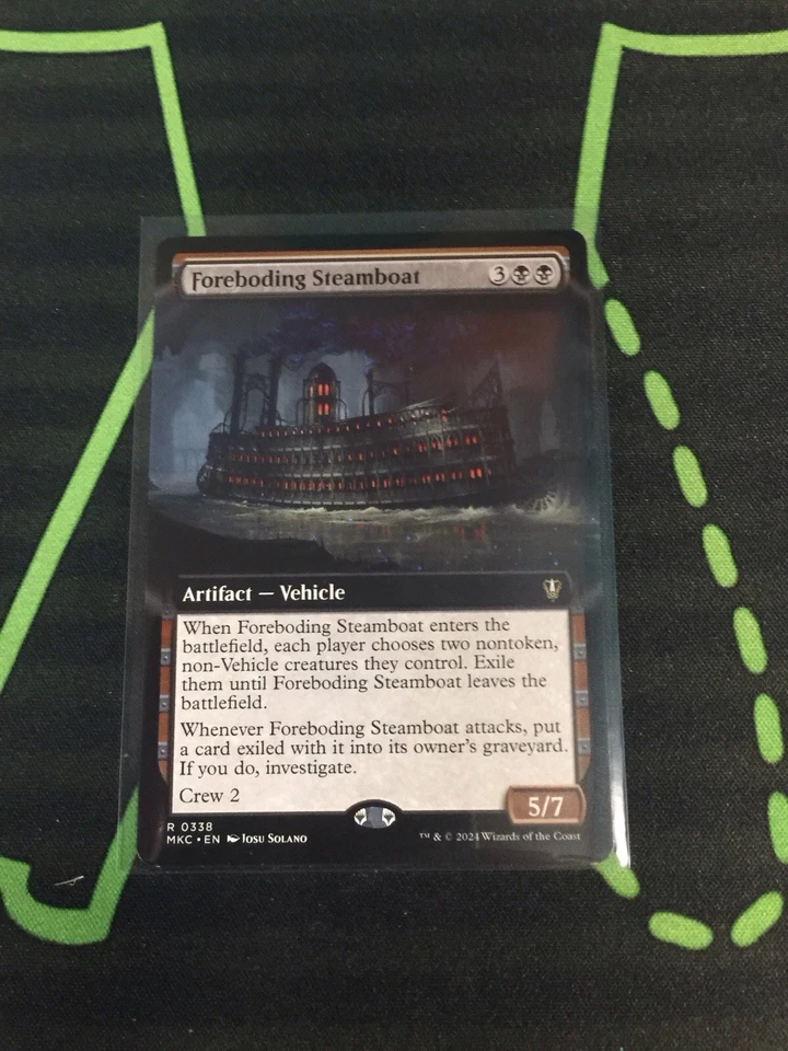 MTG Magic The Gathering Foreboding Steamboat MKC Rare Ex Art Artifact Vehicle - Image 1 of 1