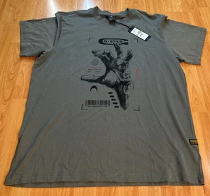 G-Star Raw T-Shirt Hand GR Loose RT Graphic T Shirt Men's Size Large Grey - Picture 1 of 9