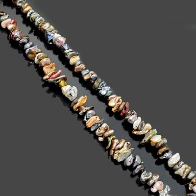 Natural Tahitian South Sea "Tahiti" Rainbow Multi Color Keshi Pearl Strand 14" - Image 1 of 4