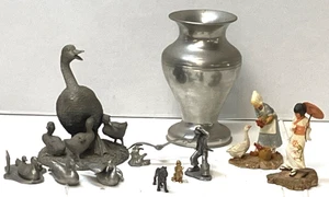 Pewter Figurine and Vase Lot: Stieff P110-20 Vase & More - Picture 1 of 24