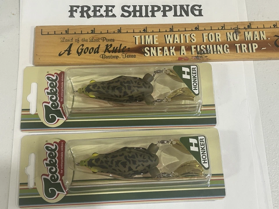 LOTE DE 2 SEÑUELOS COLOR VIENTRE NARANJA Teckel Honker Topwater Frog ENVÍO GRATUITO Foto 1 de 3