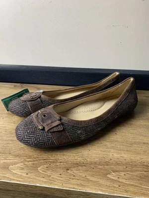Zapatos planos de ballet LL Bean lana tweed para mujer 10 M espiga Chevron sin cordones nuevos con etiquetas Foto 1 de 4