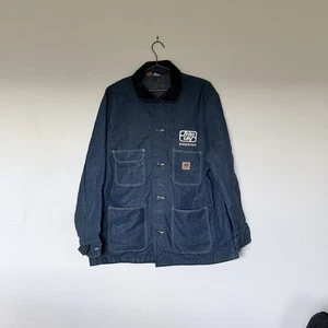 Wrangler Big Ben Jean Jacket Mens 46 Blue Denim Barn Chore Coat, Distressed - Picture 1 of 12