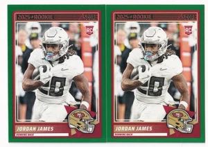 (2) Jordan James 2025 SCORE GREEN BORDER ROOKIE LOT #47 SAN FRANCISCO 49ers - Picture 1 of 1