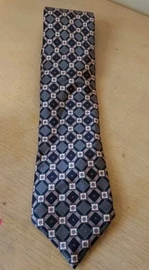 Corbata Brioni Para Hombre Geométrica Floral Dorada/Negro Seda Italia Hecha a Mano - Imagen 1 de 8