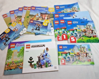 Mixed Lego Book Lot 17+ INSTRUCTION MANUALS City Creator Friends Minecraft - Image 1 of 4
