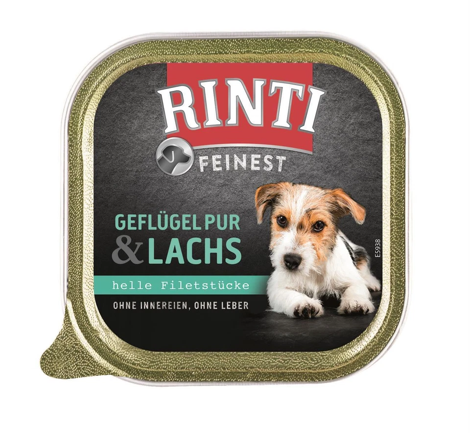 Rinti Feinest Geflügel Pur Lachs 11x 150 g Nassfutter Feuchtnahrung Hundefutter - Bild 1 von 1