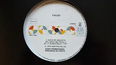 12" LP Vinyl Falco - Rock me Amadeus/ Clinton - Can you feel it SPAIN PROMO - Image 1 of 4