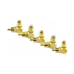 5x RCA Right Angle 90 Degree Adapter Audio/Video Cable Connectors - Picture 1 of 3