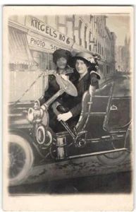 Kregels Studio Photo RPPC Women in Prop Car St. Paul, MN 1910s Antique Postcard - Picture 1 of 2