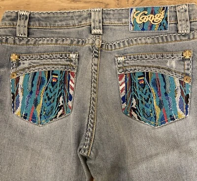 Vintage Y2K  Coogi Mid Rise Embroidered Jeans 5/6   30 X 32 - Image 1 of 4