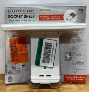 Sharper Image Socket Shelf 6 Outlets W/ 2 USB OUTLETS - Picture 1 of 2