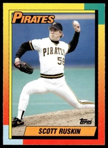 1990 Topps Traded 106T Scott Ruskin RC Pittsburgh Pirates Rookie Baseballkarte - Bild 1 von 4