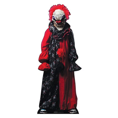 CREEPY CLOWN Lifesize CARDBOARD CUTOUT Standup Standee Scary Halloween Prop F/S — 第 1/2 张图片