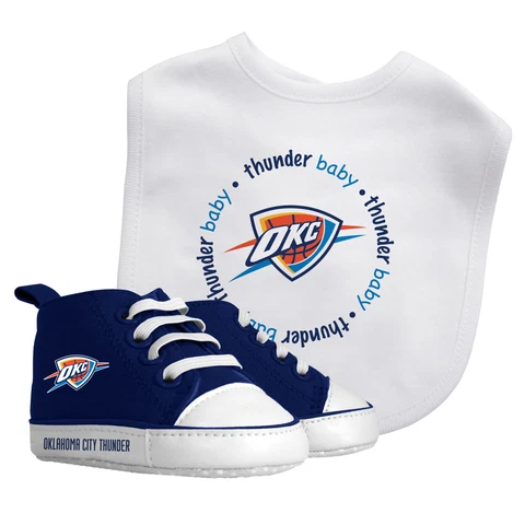 Baby Fanatic 2 Piece Bid And Shoes - Nba Oklahoma City Thunder - White Unisex Cover