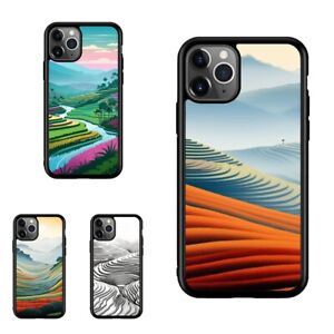 For iPhone 11 12 13 14 XS 15 Pro Max Terraced Fields page Kids Phone Cases