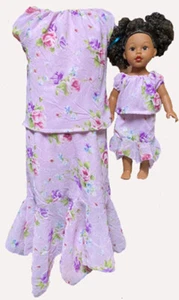 Doll Clothes Superstore Size 12 1/2 Matching Girl And Doll Chiffon Flower Skirt - Picture 1 of 4