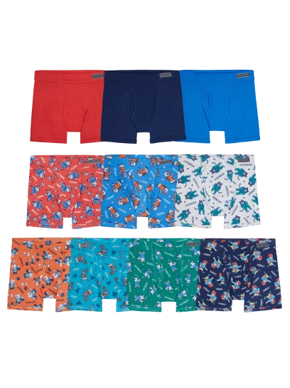 Versoft infantil masculino? Cuecas boxer, estampa sortida e sólida pacote com 10 10 ELSPT - Imagem 1 de 1