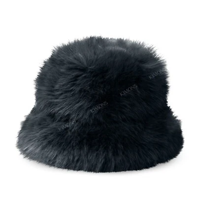 Grueso Peludo Esponjoso Imitación Piel Cubo Sombrero Cálido Pescador Felpa Invierno Sombrero Mujeres Foto 1 de 4