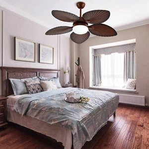 42" Tropical Palm Leaf Shape Ceiling Fan Light with Remote Control 3Color Change - Picture 1 of 15