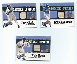 2000 Fleer Gamers Lumber Baseball 3 Card Lot Wade Boggs Tony Clark Carlos Delgad - Picture 1 of 1