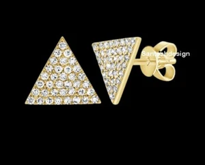 Beautiful Pyramid Diamond 925 Sterling Silver Stud earring,Handmade Jewelry,Gift - Picture 1 of 2