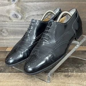 Salvatore Ferragamo Firenze Wingtip Oxford Shoes Black Men’s Size 10.5 D - Picture 1 of 16