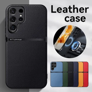 Shockproof Leather TPU Magnetic Case Cover For Samsung S25 Ultra S24 FE S23 Plus - Picture 1 of 21