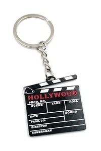 Movie Clapperboard Director Keychain Metal Lucky Charm Pendant - Picture 1 of 5