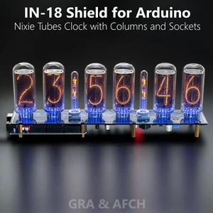 IN-18 Nixie Tubes Clock Shield NCS318 for Arduino with Columns [TUBES OPTIONAL] - Picture 1 of 6