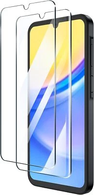 Pacote com 2 protetores de tela de vidro temperado HD transparente para Samsung Galaxy A15 5G  - Imagem 1 de 4