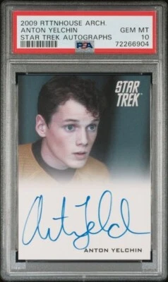 2009 Rittenhouse Archives Star Trek ANTON YELCHIN autograph PSA 10 GEM MINT !!! - Image 1 of 3