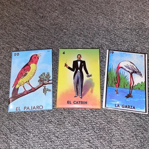 Mexican Loteria Pinback Pin Lot of 3 - Picture 1 of 5