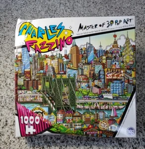 Charles Fazzino 1000 Piece Puzzle - Master of 3D Pop Art "A Day At The Beach" - Picture 1 of 7